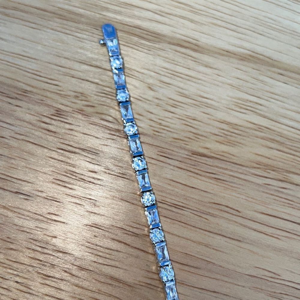 925 Sterling Silver Rectangular & Round Bracelet … - image 5